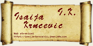 Isaija Krnčević vizit kartica